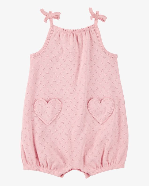Product image 1 of Baby Heart Pockets Cotton Romper - Pink