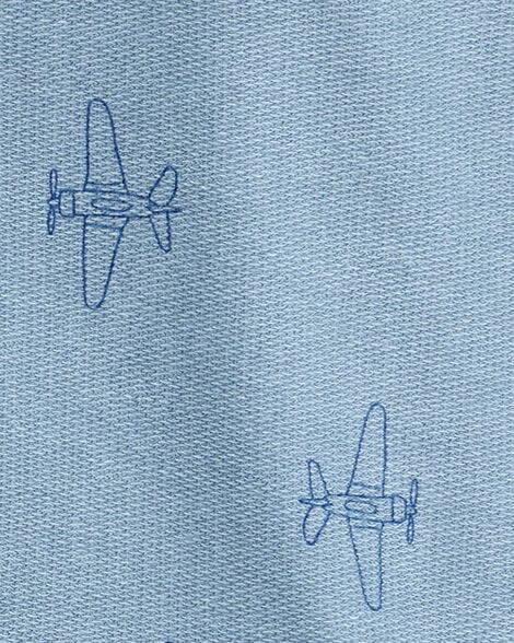 Product image 2 of Baby Boy Airplane French Terry Long-Sleeve Tee & Pant Set - Blue