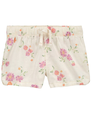 Toddler Floral Print Drawstring Sun Shorts