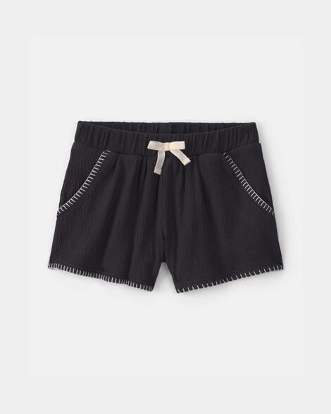 toddler girl crinkle shorts - black