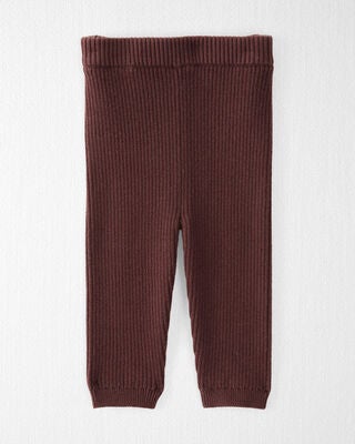 Product image 1 of Baby Organic Cotton Sweater Knit Rib Leggings in Deep Burgundy