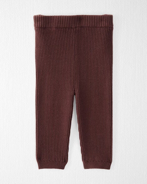  Product image 1 of Baby Organic Cotton Sweater Knit Rib Leggings in Deep Burgundy