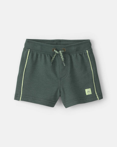 baby boy french terry shorts - olive green