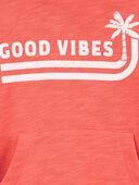 Red - Toddler Palm Tree Knit Hoodie - Orange, Selected
