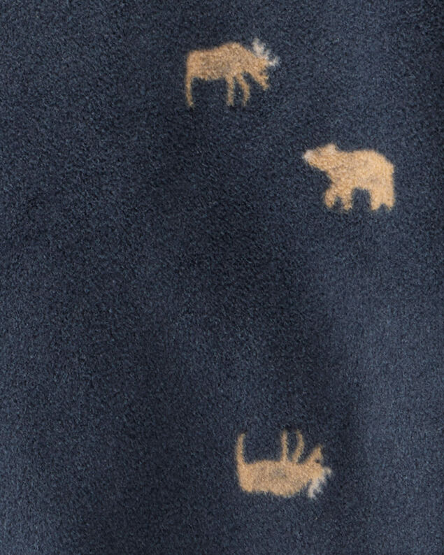 Product image 2 of Toddler Boy Moose & Bear Loose Fit Long-Sleeve 1-Piece Pajamas - Navy Blue