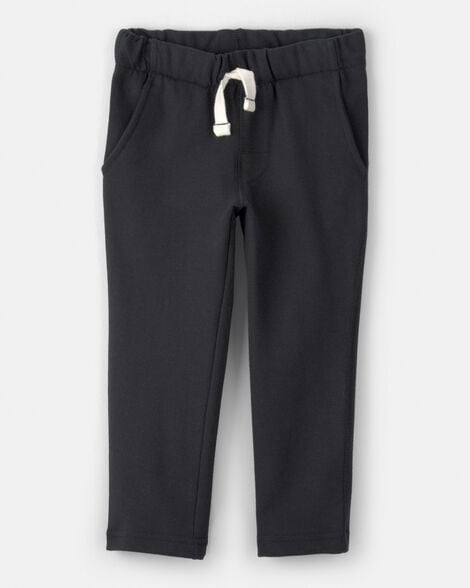 toddler boy pull-on french terry pants - black