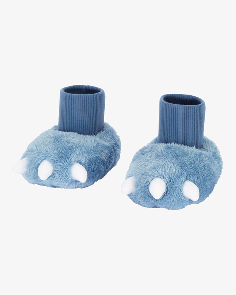 baby dinosaur soft slippers - blue