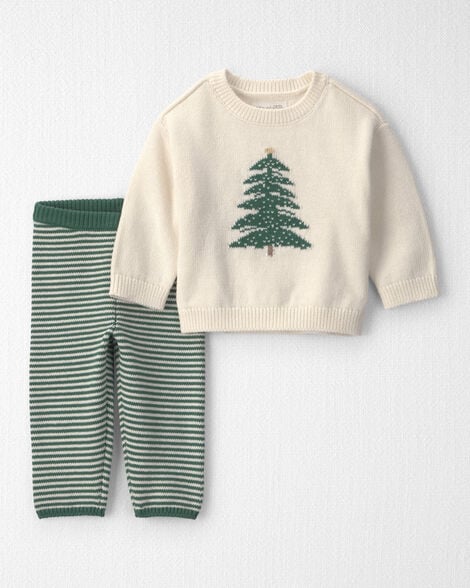 Baby 2-Piece Organic Cotton Sweater Knit Top & Pant Set