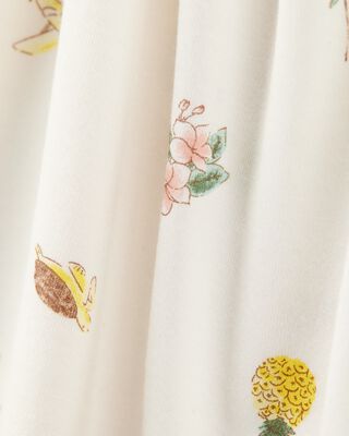 Product image 2 of Baby Tropical Print PurelySoft Footless 1-Piece Pajamas - Ivory