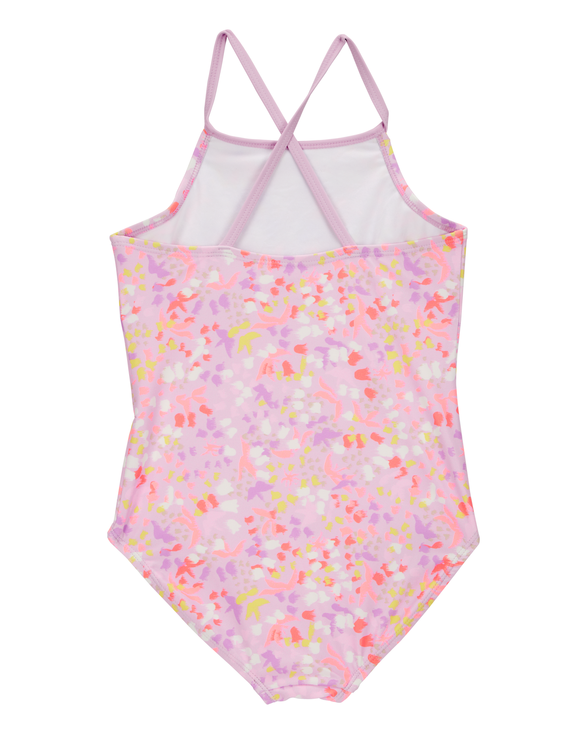 Girls 2-Piece Printed 1-Piece Swimsuit & Short Set