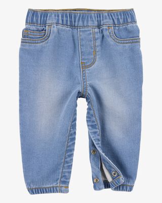 Product image 2 of Baby Pull-On Jeans With Snap Leg Closures - Blue