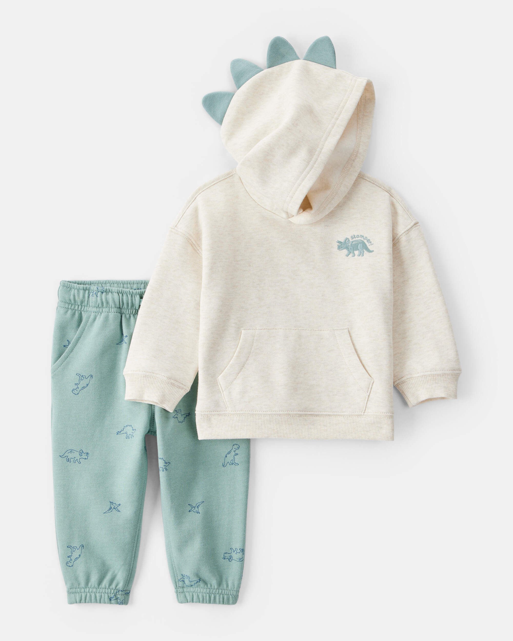 Baby Boy Dinosaur Print Long-Sleeve Tee & Pant Set