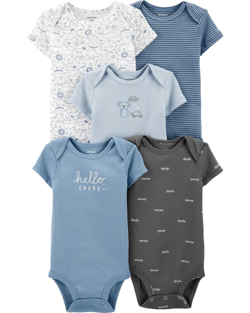 5 Pack Animal Print Original Bodysuits Carters Com