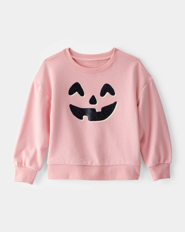 Product image 1 of Toddler Halloween Pumpkin Crew Neck Sweatshirt - Pink