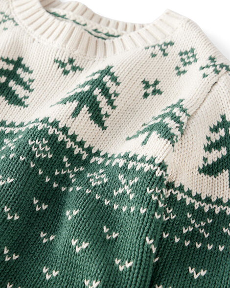 Product image 2 of Baby Organic Cotton Evergreen Fair Isle Sweater