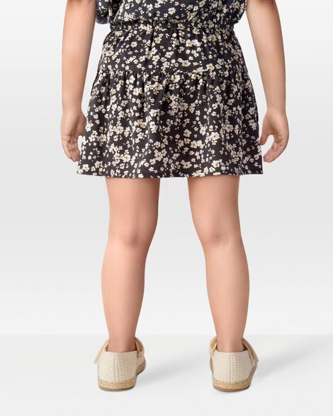  Product image 3 of Toddler Floral Linen Look-Alike Drawstring Skirt