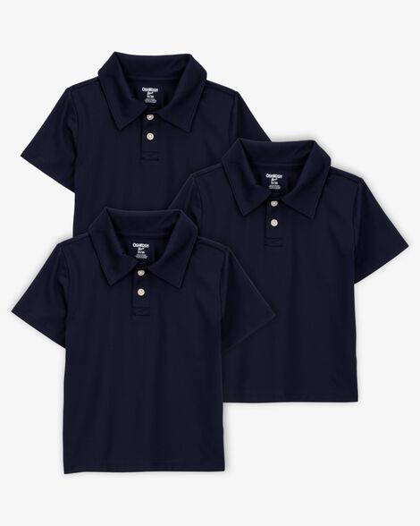  Product image 1 of Toddler 3-Pack Active Uniform Polo Shirts in Moisture Wicking BeCool™ Fabric - Navy