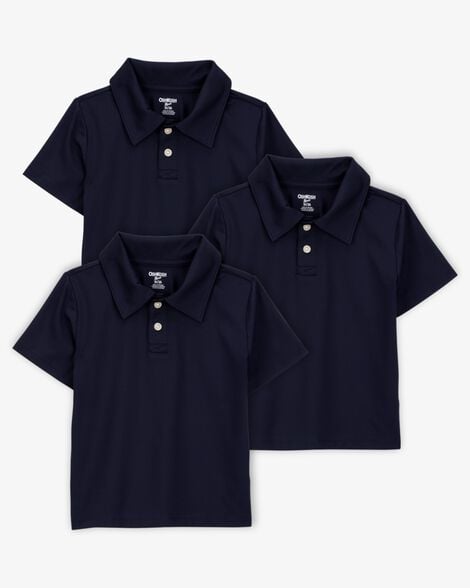Product image 1 of Toddler 3-Pack Active Uniform Polo Shirts in Moisture Wicking BeCool™ Fabric - Navy