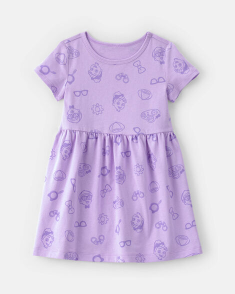 toddler girl blippi short-sleeve dress - purple