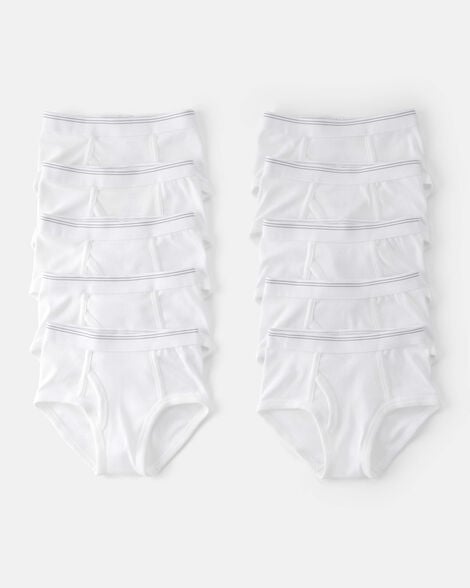 boys 10-pack brief underwear - white