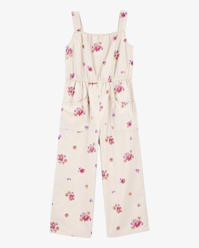 Product image 1 of Girls Floral Print Jumpsuit - Ivory