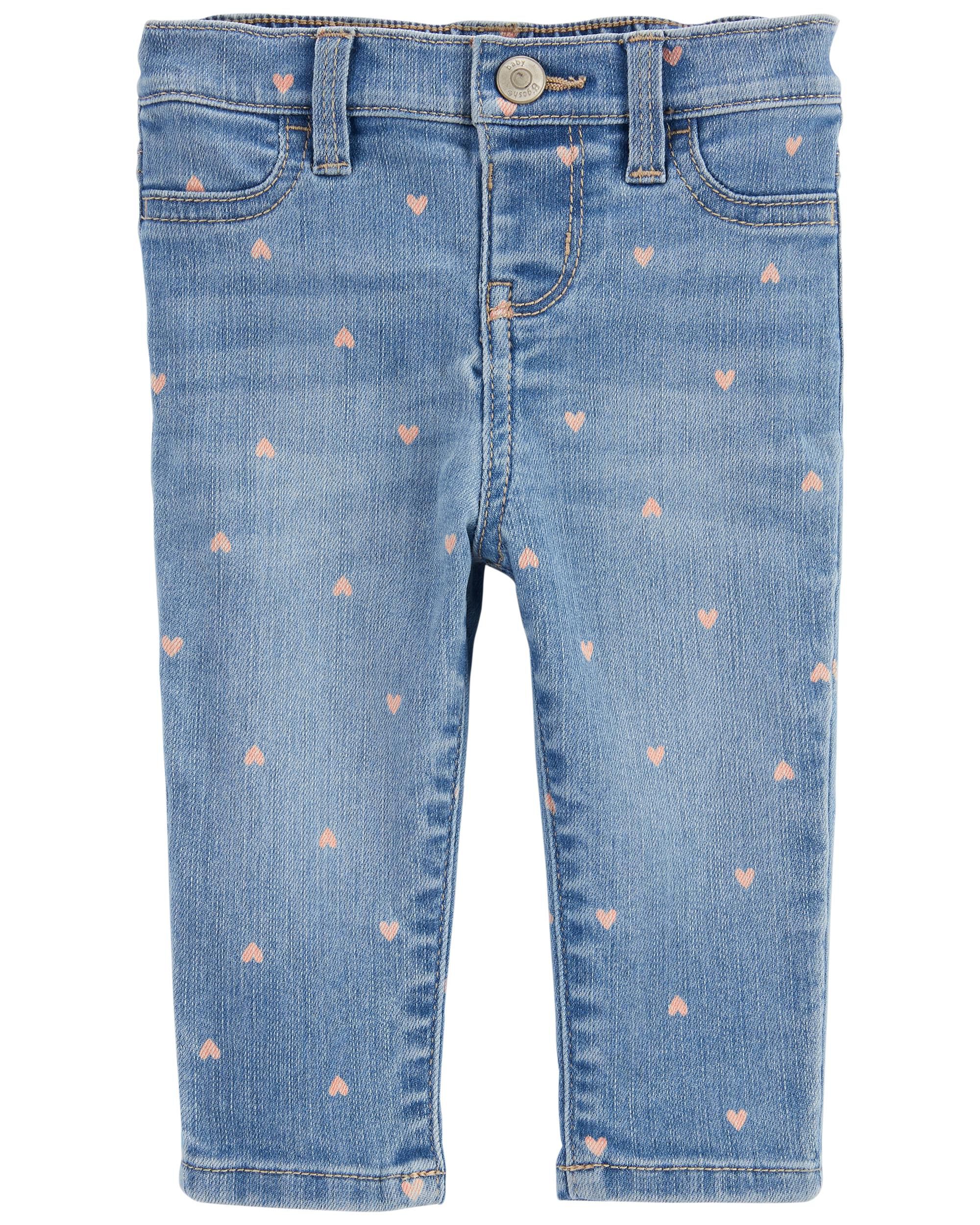 Baby Heart Print Pull On Denim Pants OshKosh Carter s