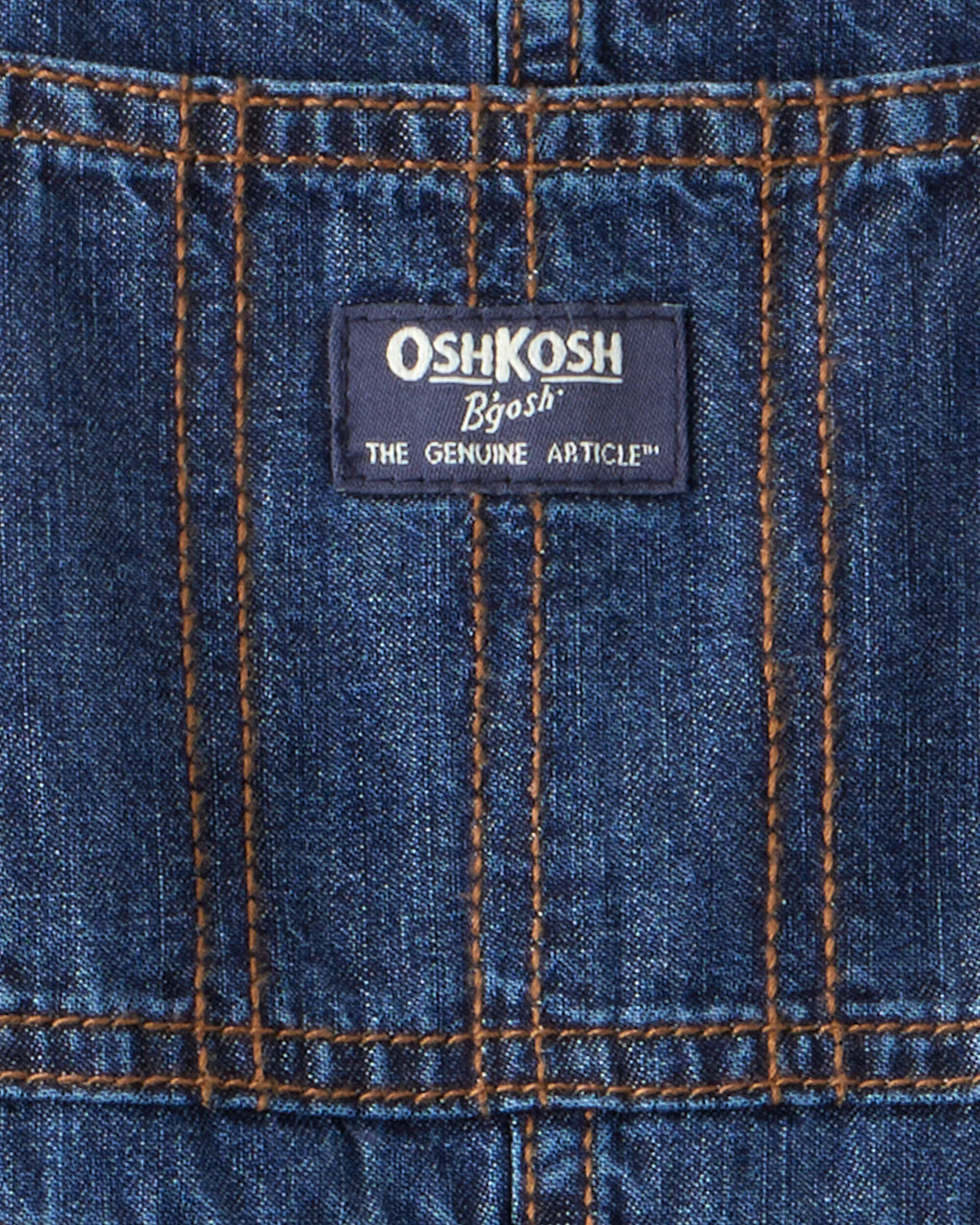 Toddler Boy Buffalo Check Denim Overalls - Blue