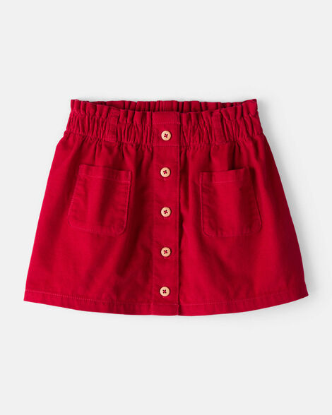 toddler girl corduroy skort - red