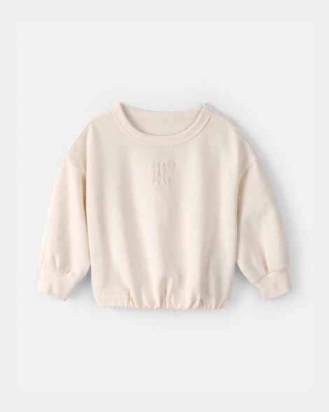baby french terry pullover sweatshirt - ivory