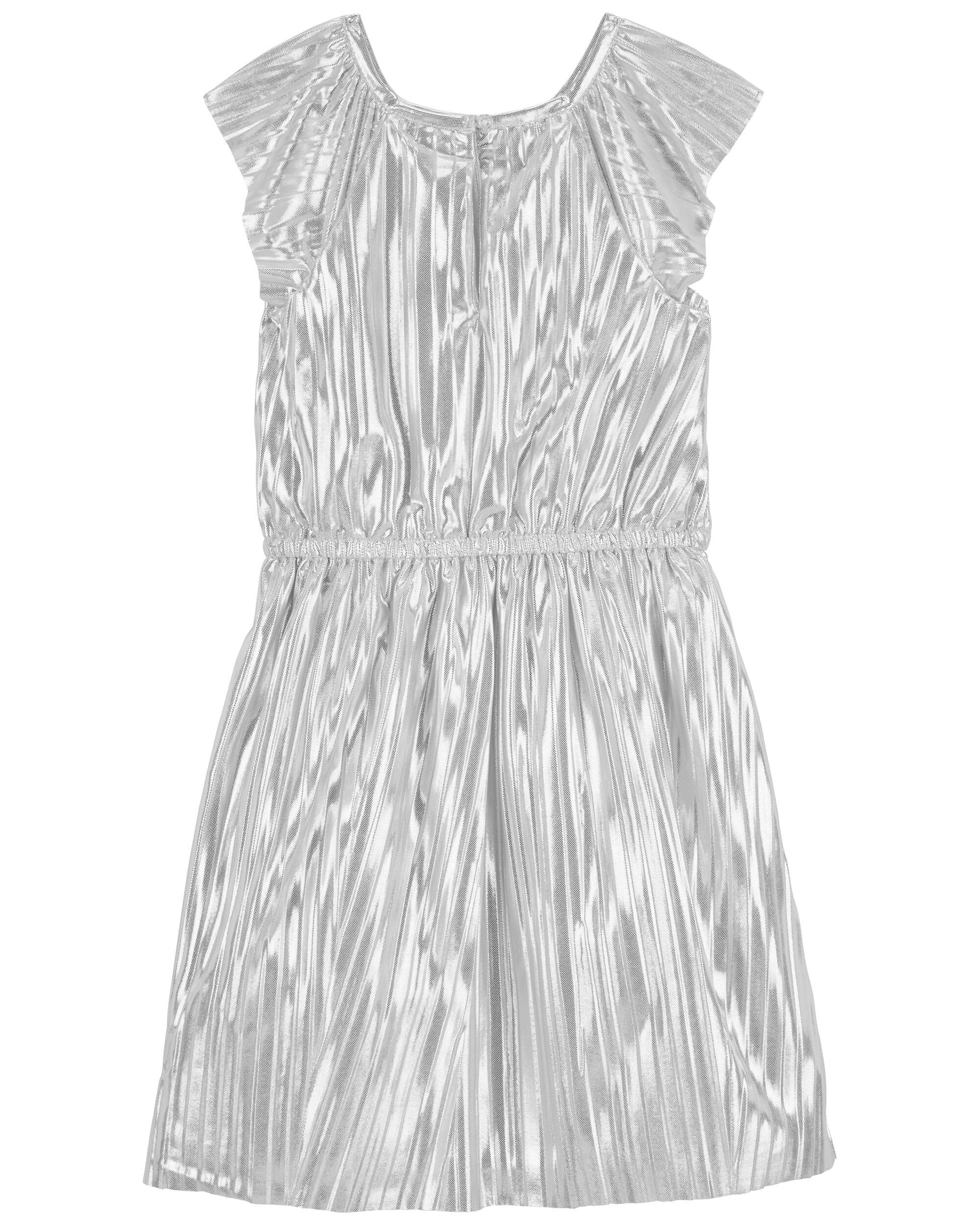 Kid Metallic Pleated Flutter Party Dress - OshKosh | Carter's