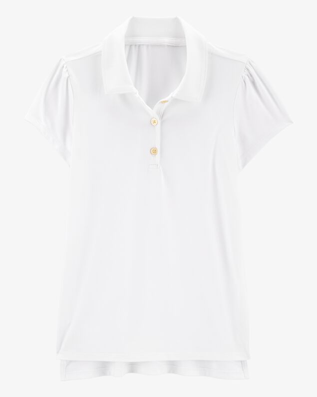 Product image 2 of Kid 2-Pack Active Uniform Polo Shirts in Moisture Wicking BeCool™ Fabric - White