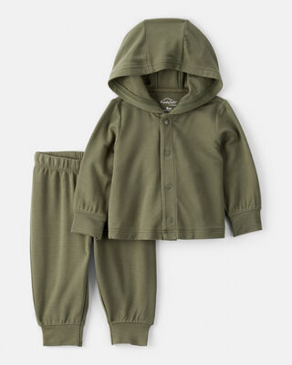 Product image 1 of Baby Boy 2-Piece PurelySoft Long-Sleeve Tee & Pant Set - Green