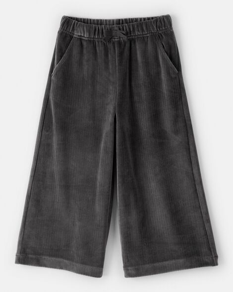 toddler girl ribbed flare pants - black