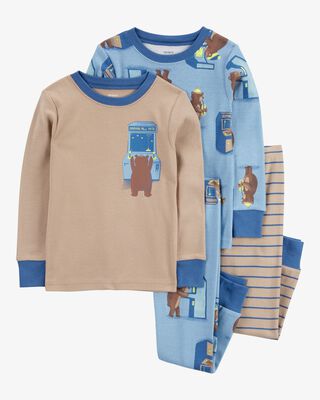Product image 1 of Toddler 4-Piece Bear Gamer 100% Snug Fit Cotton Pajamas