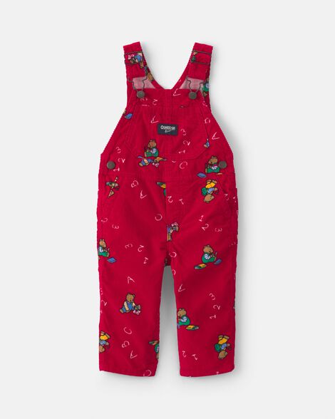Baby Bear Corduroy Overalls - Red