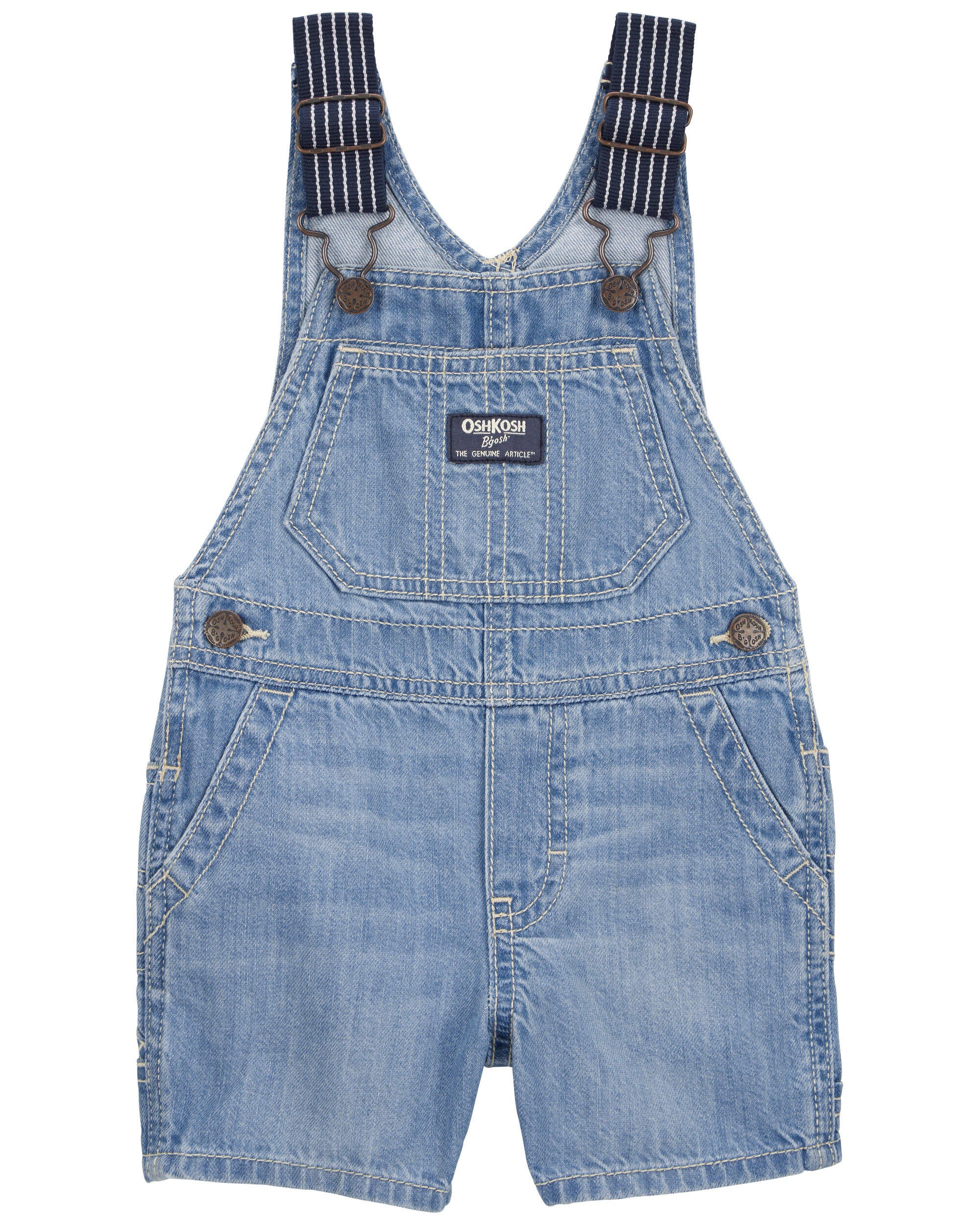【爆売りセール開催中！】 Baby Knit-Like Denim Hickory Stripe Overalls - OshKosh オーバーオール