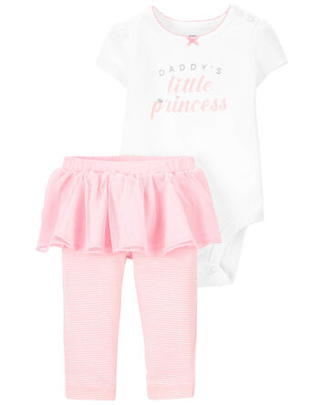 Baby 2-Piece Daddy's Princess Bodysuit & Tutu Pant Set