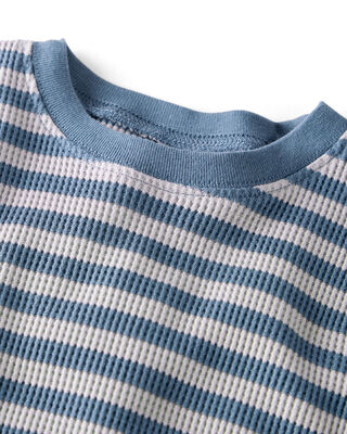 Product image 2 of Toddler Striped Waffle Knit Pajamas Made with Organic Cotton