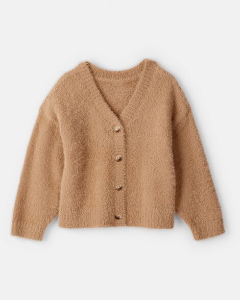 Toddler Girl Long-Sleeve Cardigan Sweater - Brown