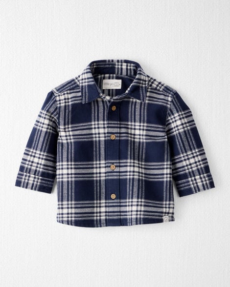 Baby Boy Organic Cotton Button-Front Flannel Shirt