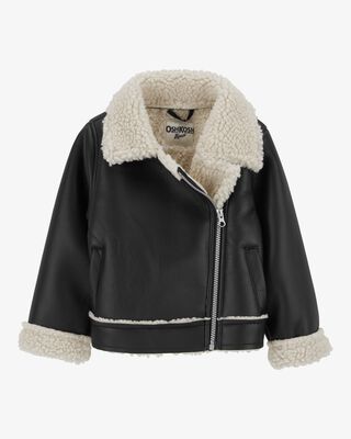 Product image 1 of Toddler Faux Leather and Sherpa Jacket 