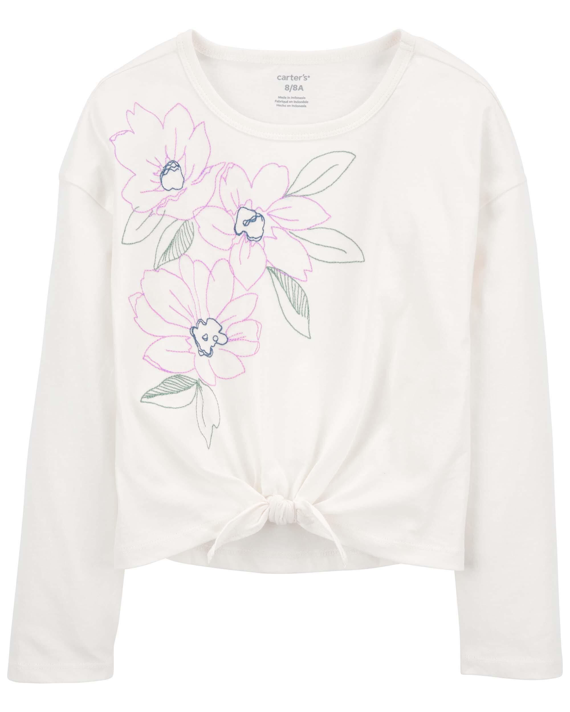 Kid Floral Tie-Front Jersey Tee - Carter's | Carter's
