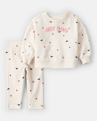 Baby Girl Christmas Ornament Print 100% Cotton Long-Sleeve 2-Way Zip 1-Piece Pajamas - Pink