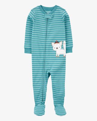 Product image 1 of Toddler 1-Piece Fox Striped 100% Snug Fit Cotton Footie Pajamas