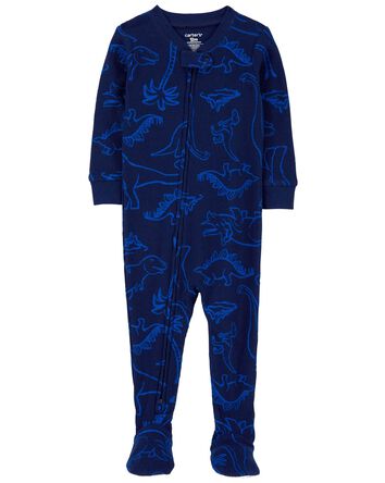 Toddler 1-Piece Dinosaur Thermal Footie Pajamas