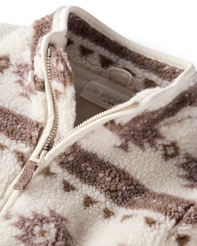 Product image 2 of Baby Girl Recycled Aztec Sherpa Jacket