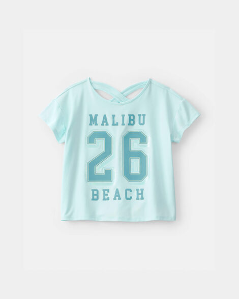 girls 'malibu beach' active top - blue