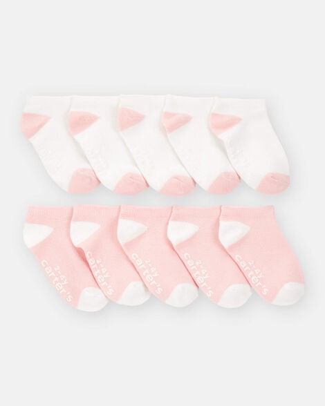  Product image 1 of Toddler Girl 10-Pack No Show Socks - Pink/White