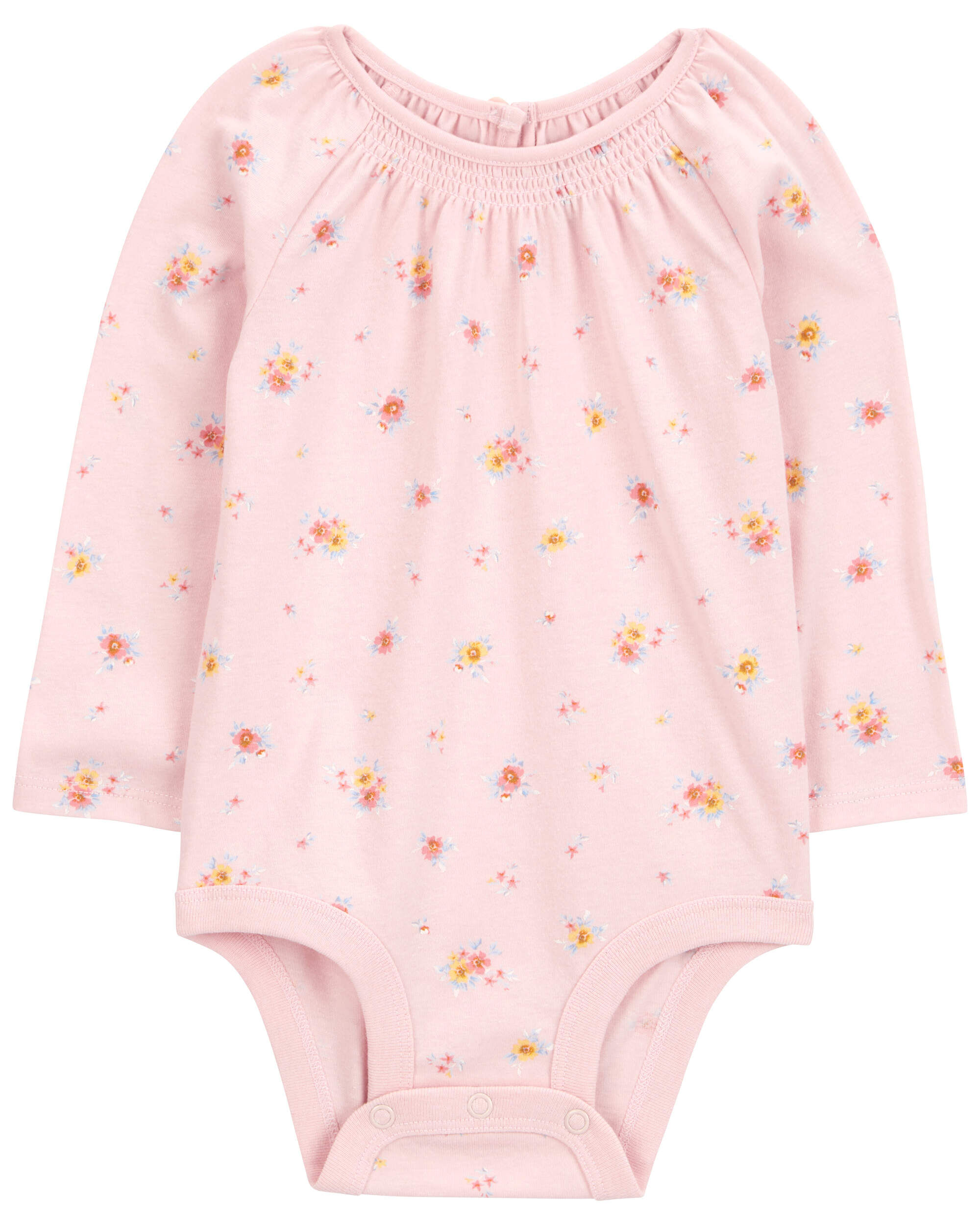 激安通販サイト Floral Baby Knit OshKosh - Pink - Bodysuit Long-Sleeve その他