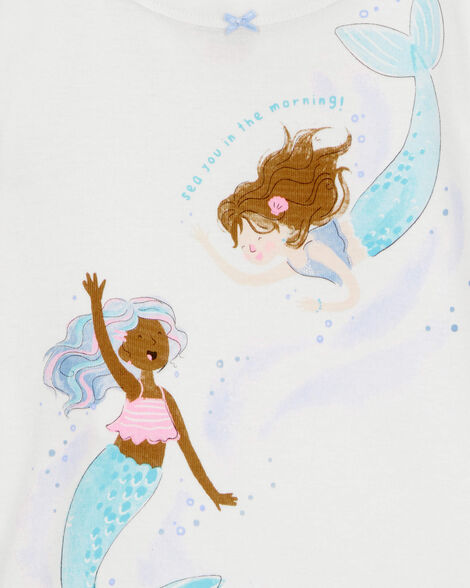 Product image 3 of Baby Mermaid Print Snug Fit Cotton 4-Piece Pajamas